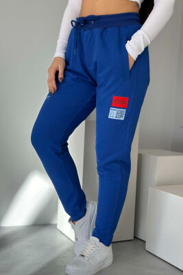 ONE COLOR SMALL WRITTINGS WOMAN SWEATPANTS BLUE/BLU 