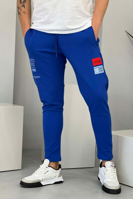 ONE COLOR SMALL WRITTINGS MEN SWEATPANTS BLUE/BLU 