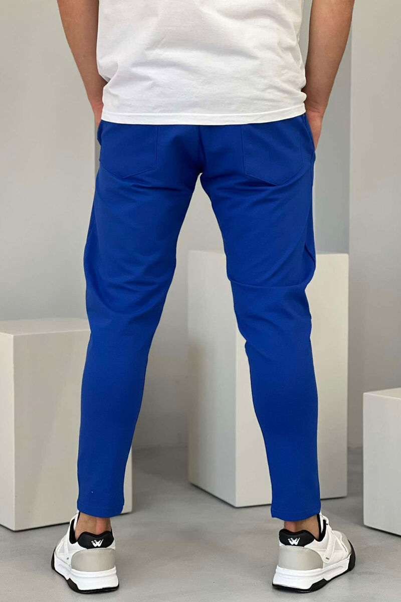 ONE COLOR SMALL WRITTINGS MEN SWEATPANTS BLUE/BLU - 2