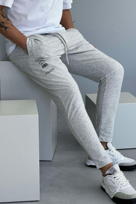 ONE COLOR SMALL WRITTINGS MEN SWEATPANTS GREY/GRI 