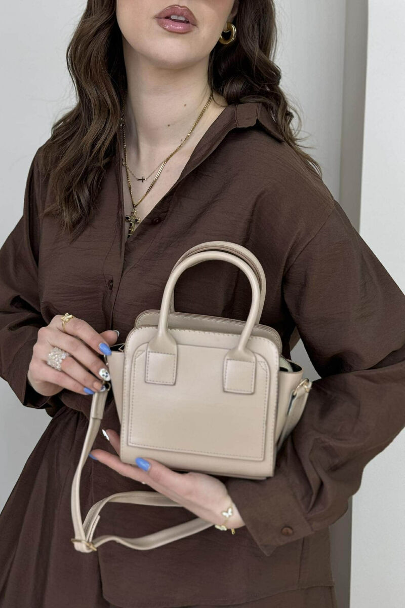 ONE COLOR SMALL ZIPPER WOMEN BAG BEIGE/BEZHE - 1