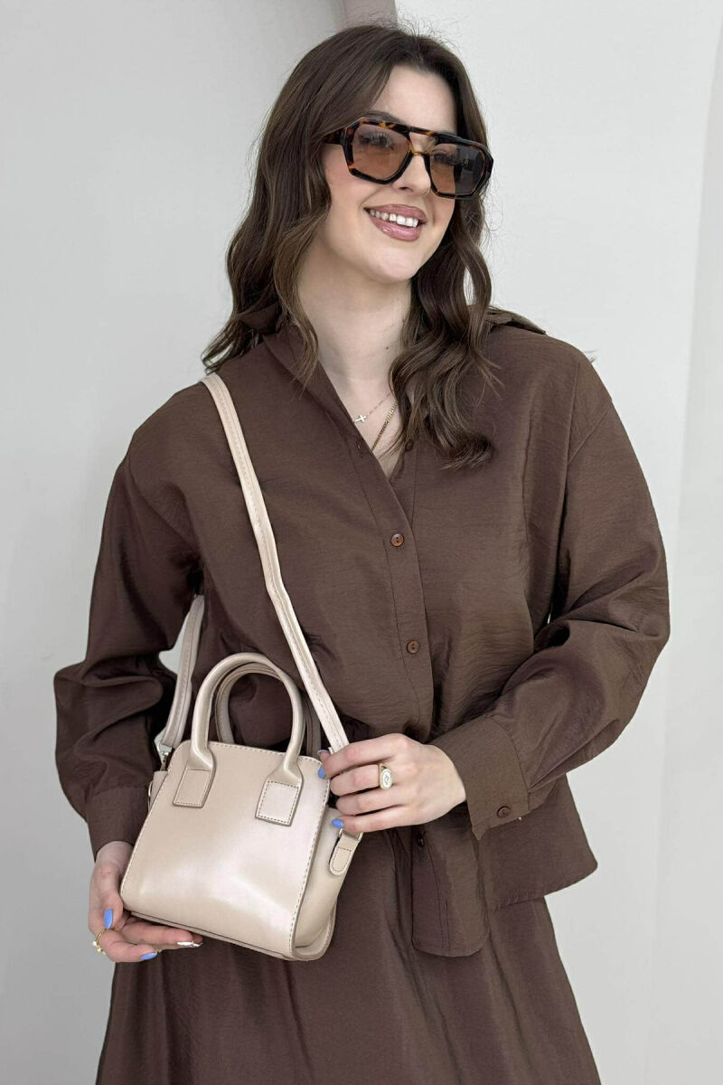 ONE COLOR SMALL ZIPPER WOMEN BAG BEIGE/BEZHE - 3