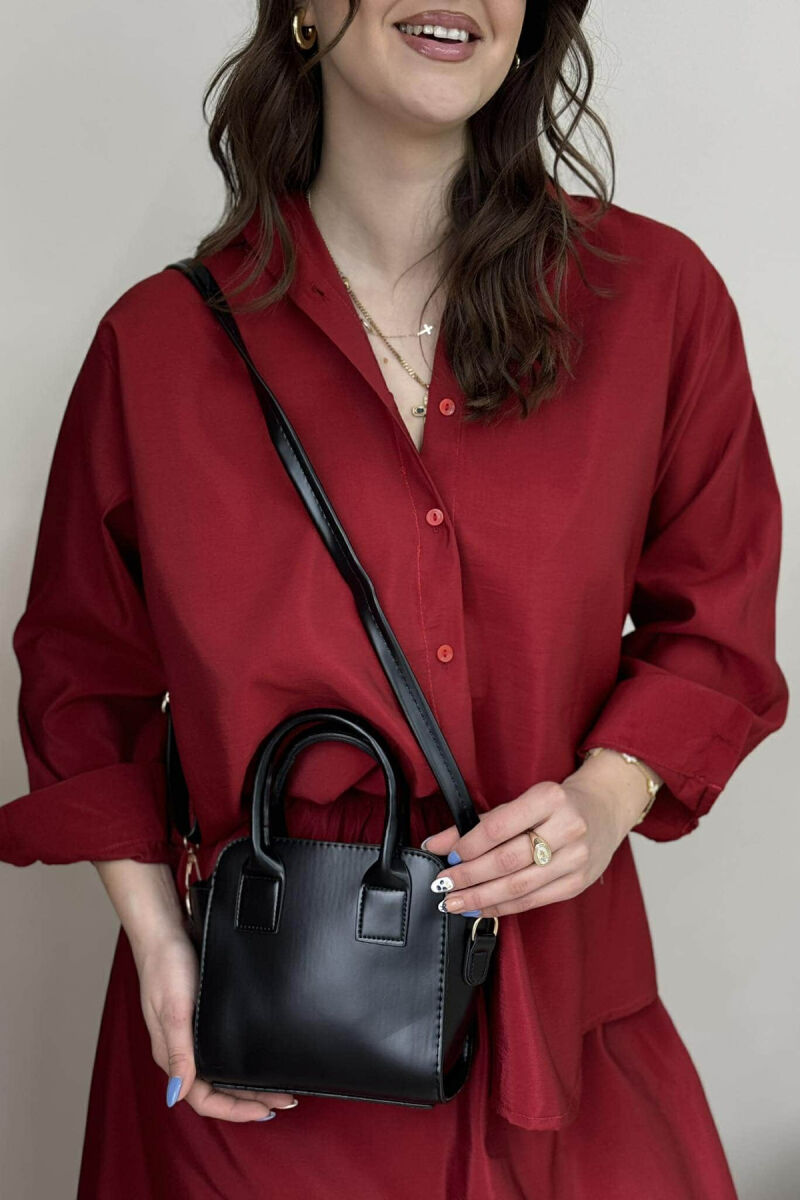 ONE COLOR SMALL ZIPPER WOMEN BAG BLACK/ E ZEZE - 3