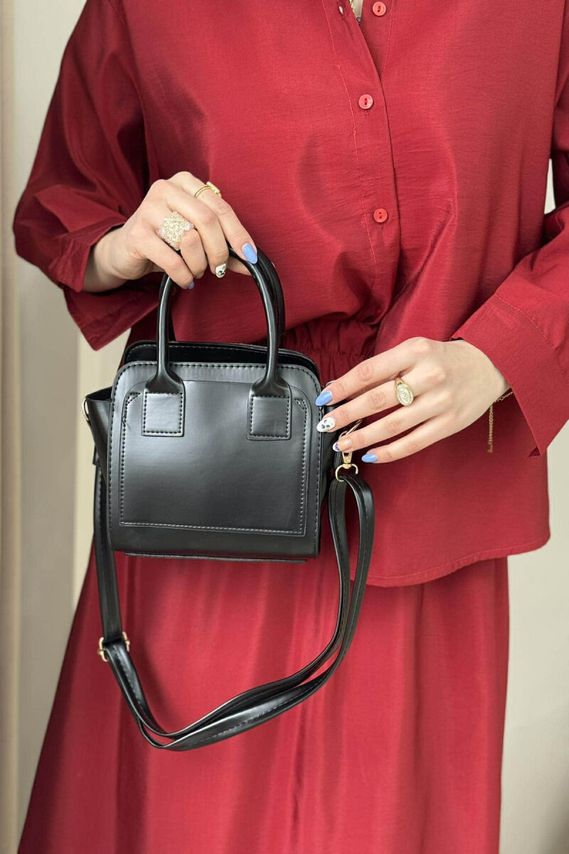 ONE COLOR SMALL ZIPPER WOMEN BAG BLACK/ E ZEZE - 4