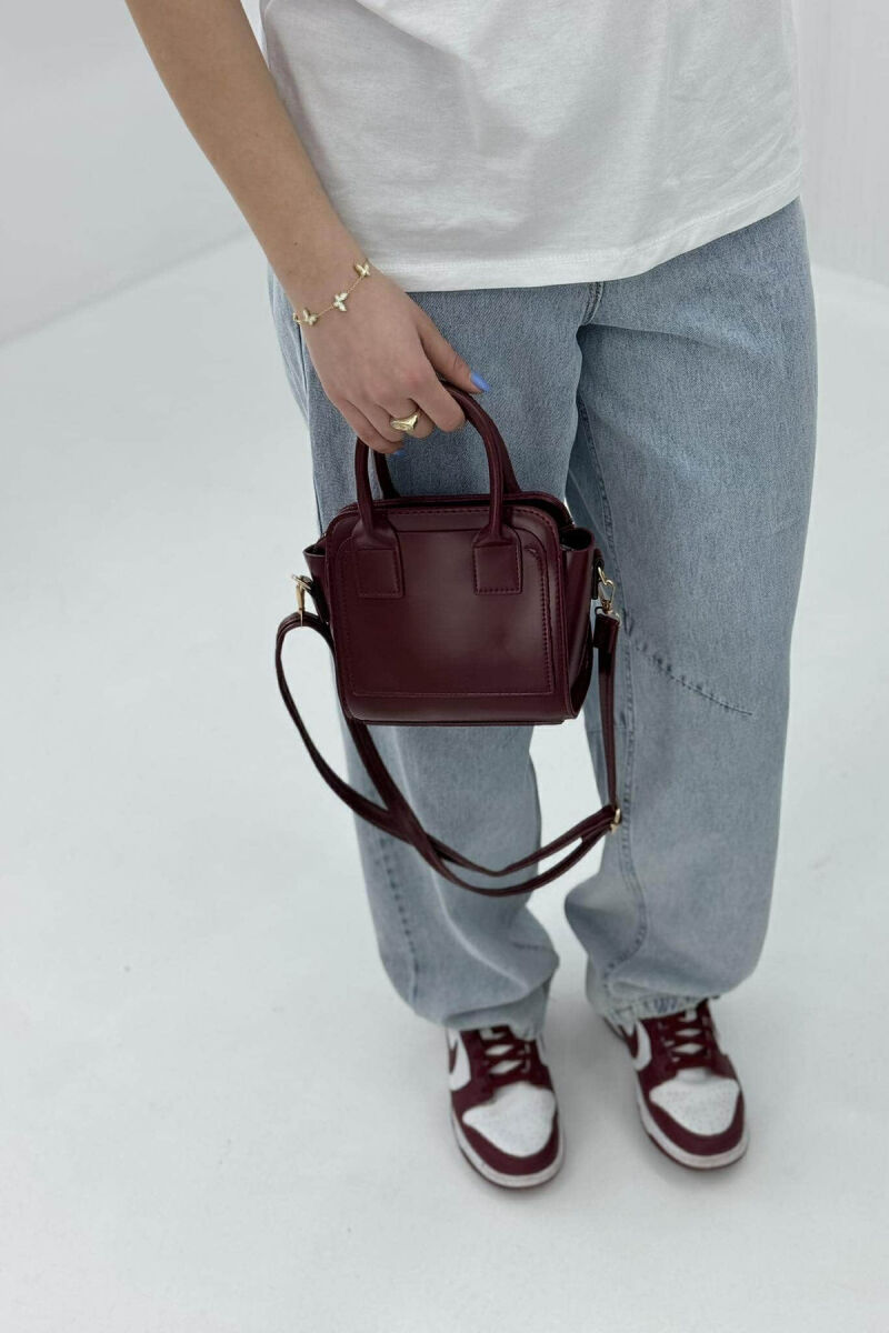 ONE COLOR SMALL ZIPPER WOMEN BAG BURGUNDY/VISHNJE - 2