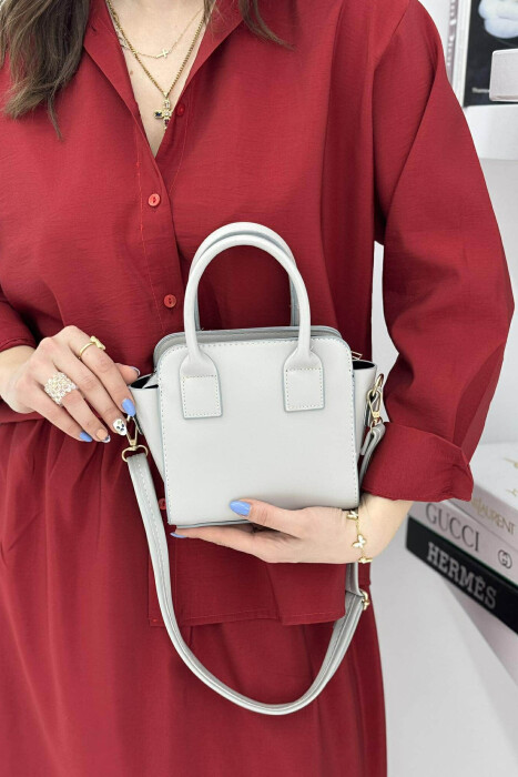 ONE COLOR SMALL ZIPPER WOMEN BAG GREY/GRI 