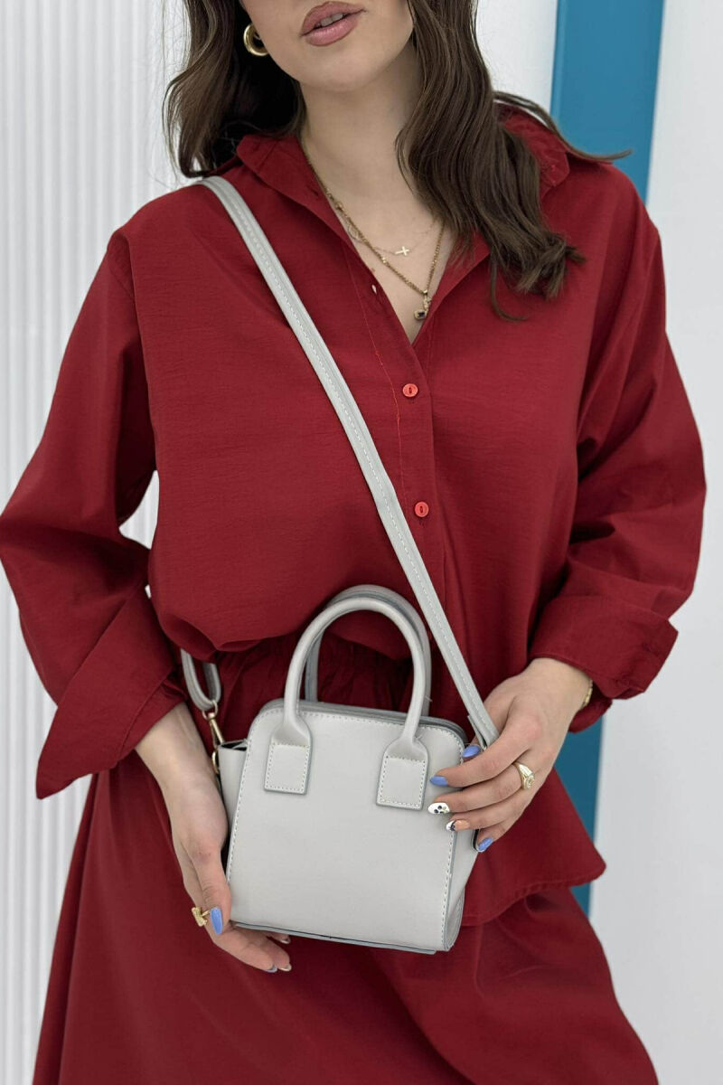 ONE COLOR SMALL ZIPPER WOMEN BAG GREY/GRI - 2