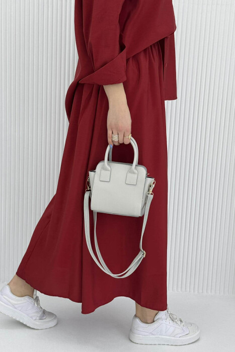 ONE COLOR SMALL ZIPPER WOMEN BAG GREY/GRI - 3