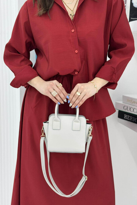 ONE COLOR SMALL ZIPPER WOMEN BAG GREY/GRI - 4