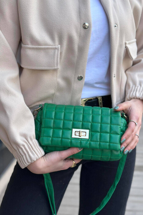 ONE COLOR SMALL SIMPLE WOMAN BAG GREEN/JESHILE 