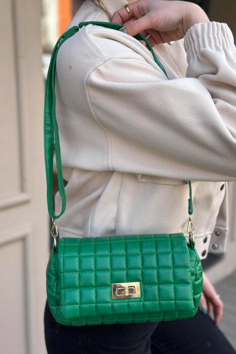 ONE COLOR SMALL SIMPLE WOMAN BAG GREEN/JESHILE - 2