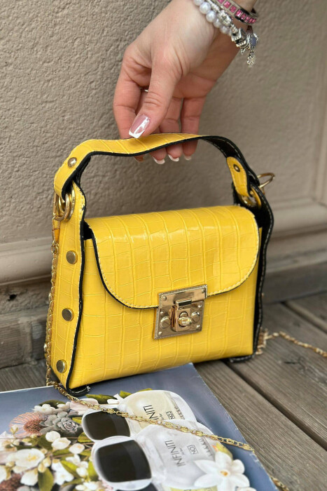 ONE COLOR SMALL WOMAN BAG YELLOW/E VERDHE 