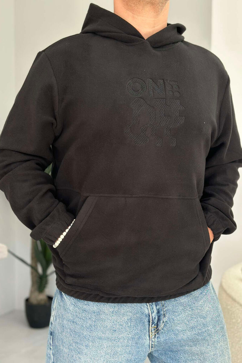 ONE COLOR SOFT MEN HOODIE BLACK/ E ZEZE - 1