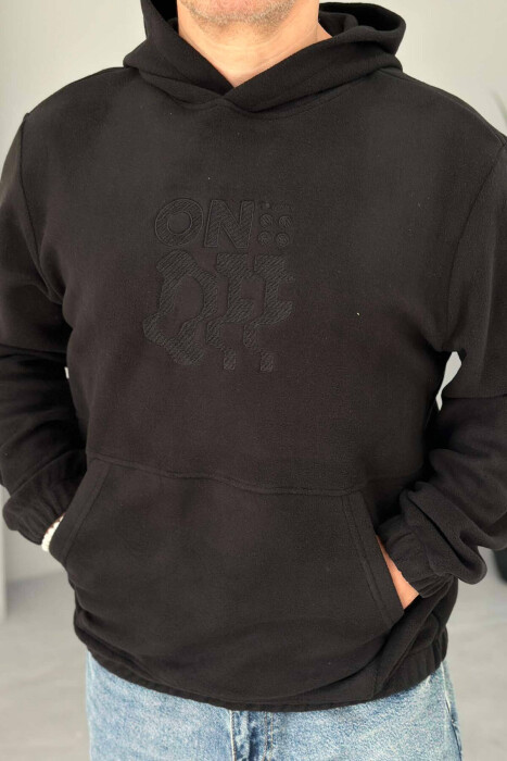 ONE COLOR SOFT MEN HOODIE BLACK/ E ZEZE - 3