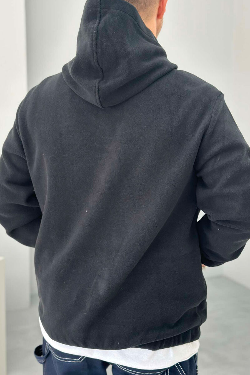 ONE COLOR SOFT MEN HOODIE DARK BLUE/BEE - 4