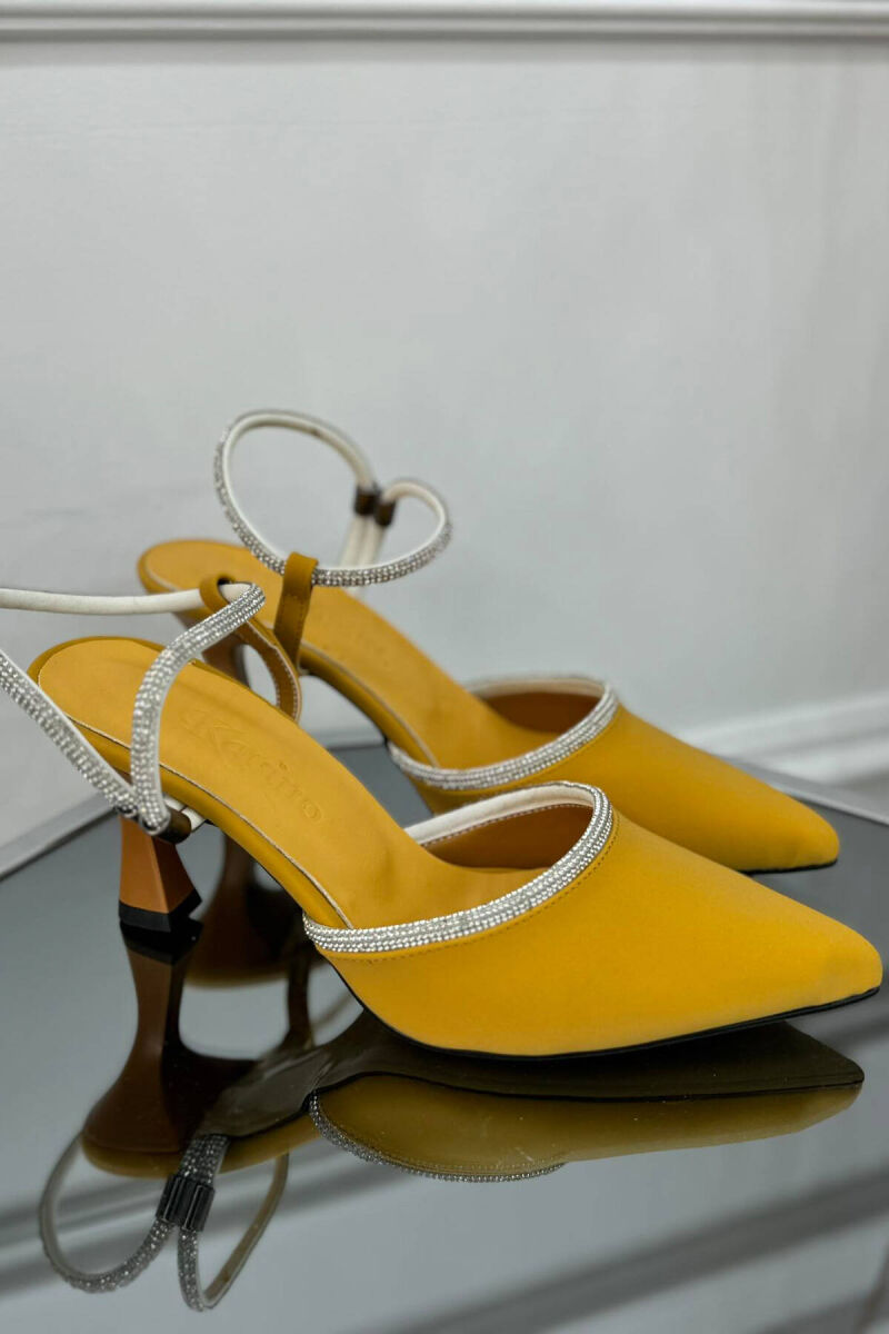 ONE COLOR STONES WOMAN HEELS MUSTARD/MUSTARDE - 1