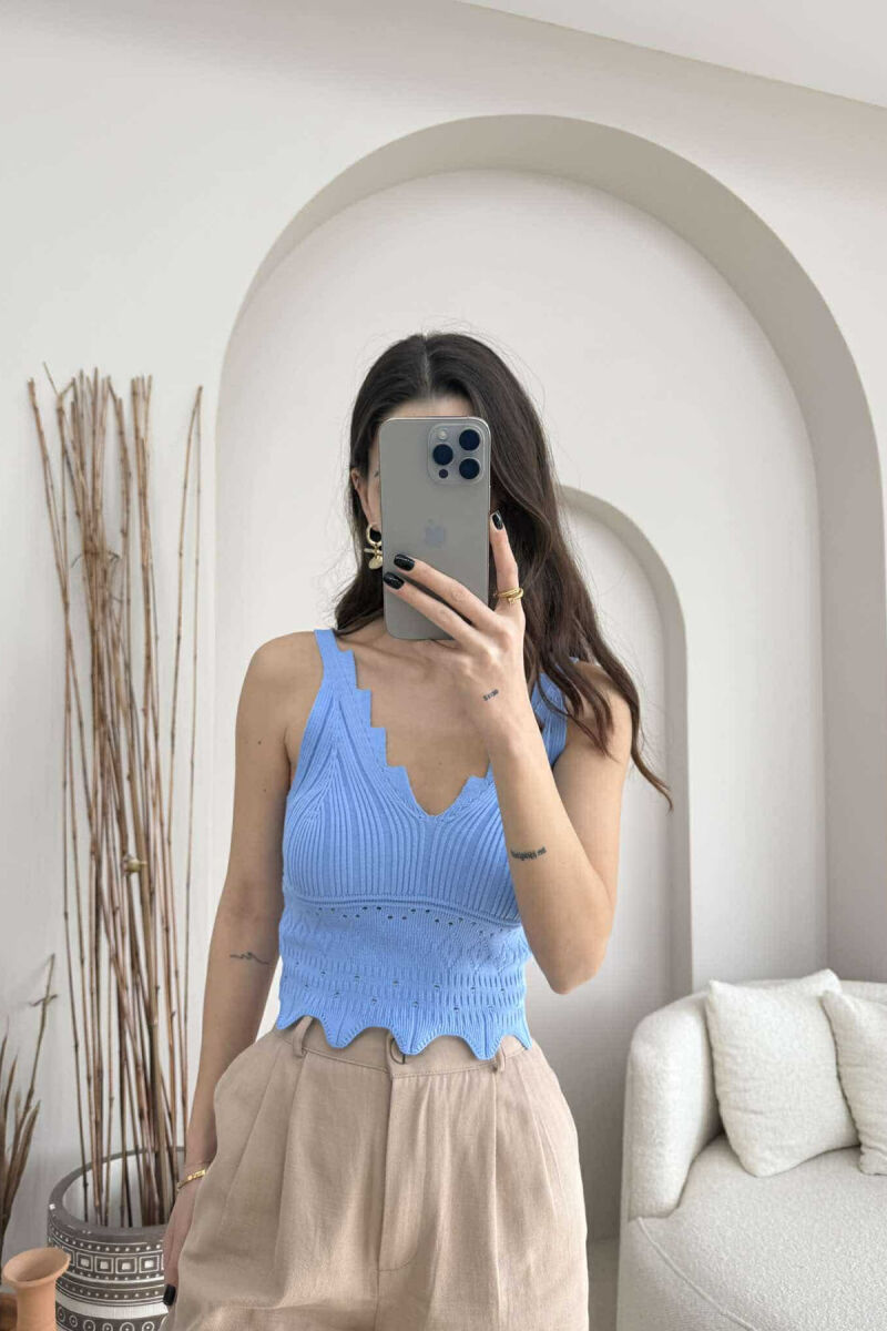ONE COLOR STRAPS WOMEN TANK TOP BABY BLUE/BLU BY - 3