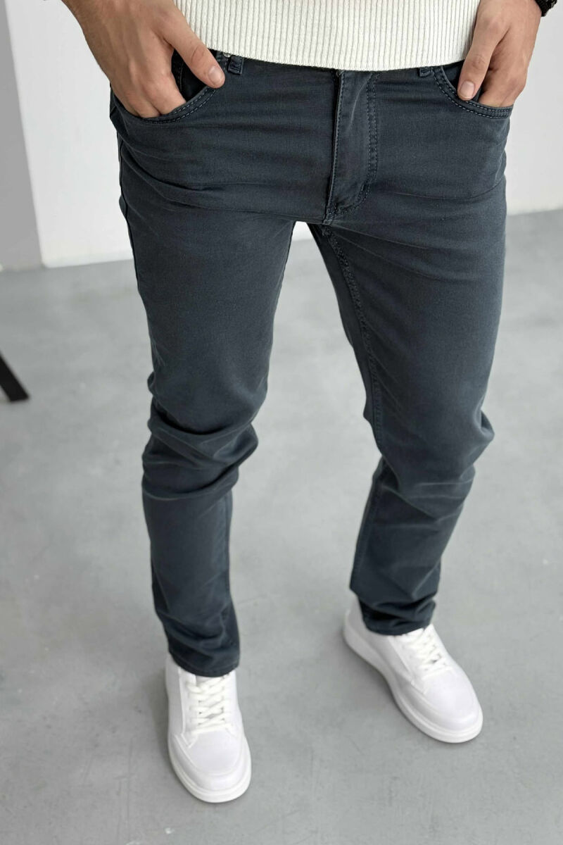ONE COLOR STRETCHY MEN JEANS BLUE STONE/GK - 2