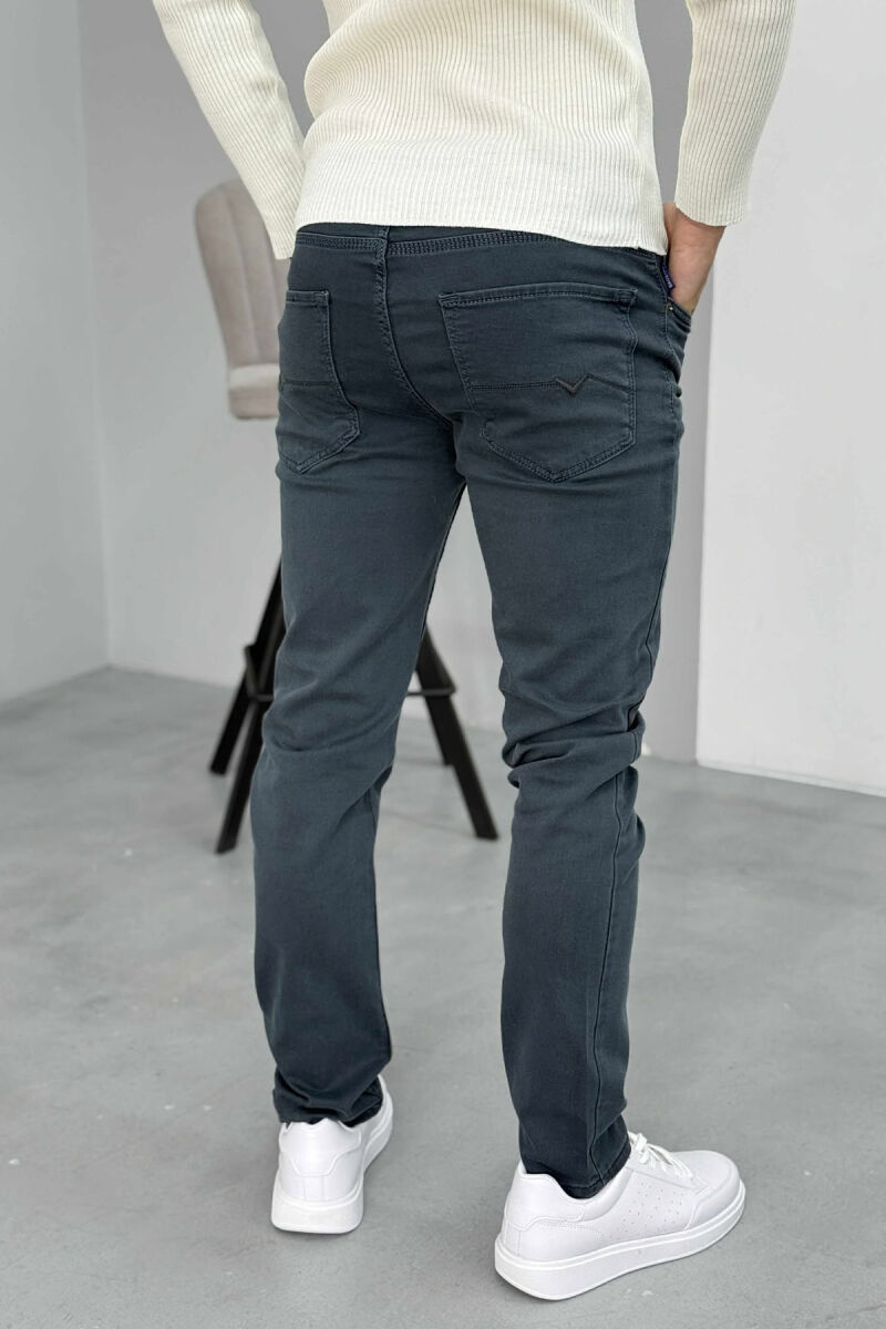 ONE COLOR STRETCHY MEN JEANS BLUE STONE/GK - 3