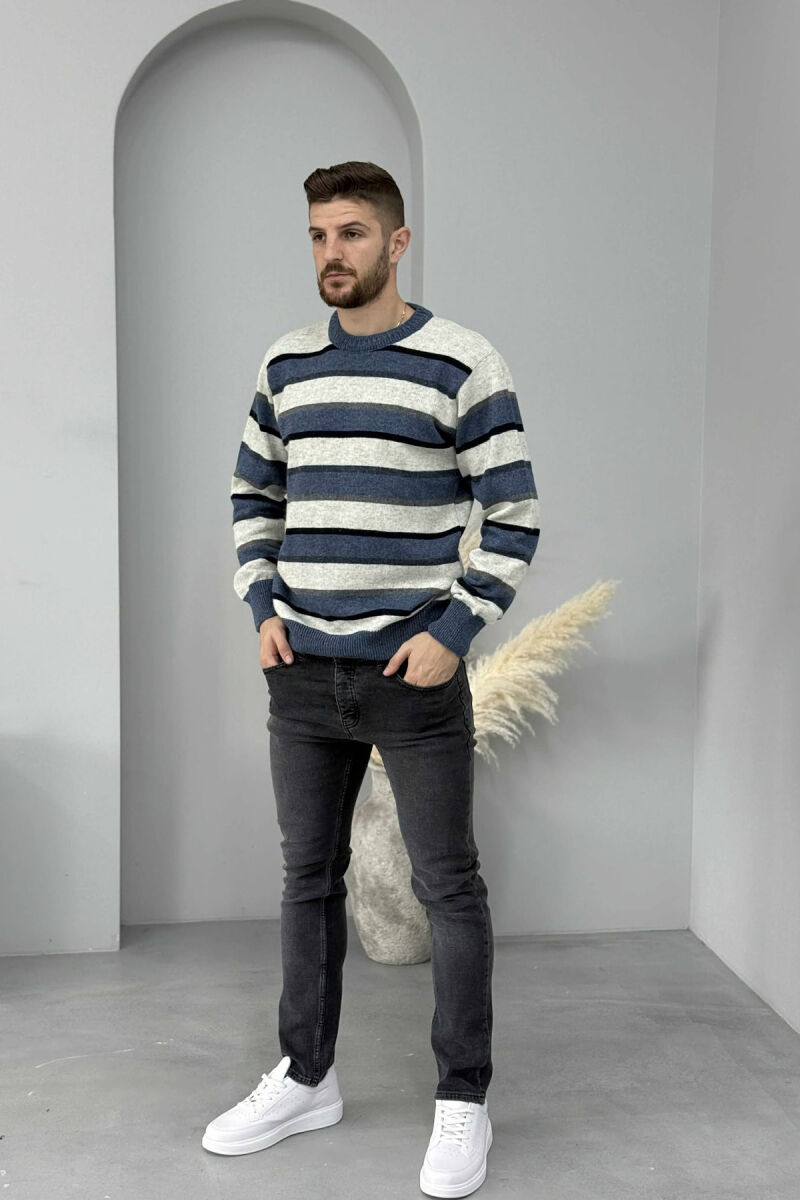 ONE COLOR STRETCHY MEN JEANS DARK GREY/GEE - 1