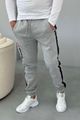 ONE COLOR STRIPED MEN SWEATPANTS GREY/GRI 