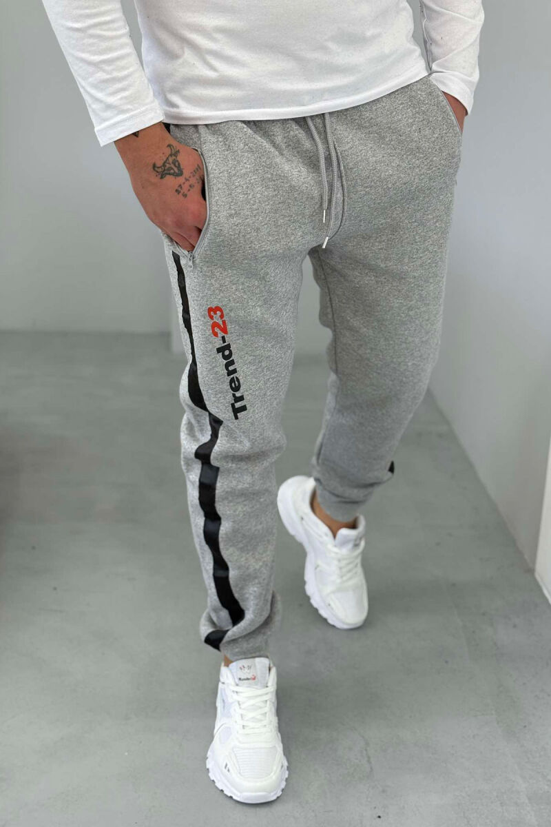 ONE COLOR STRIPED MEN SWEATPANTS GREY/GRI - 6