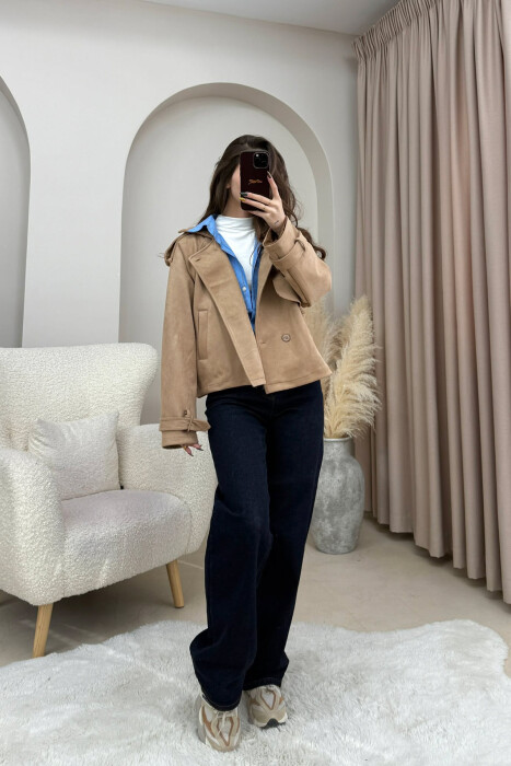 XHAKETE NJE NGJYRESHE KAMOSH PER FEMRA NE NGJYRE BEZHE - KLAUDIO FASHION