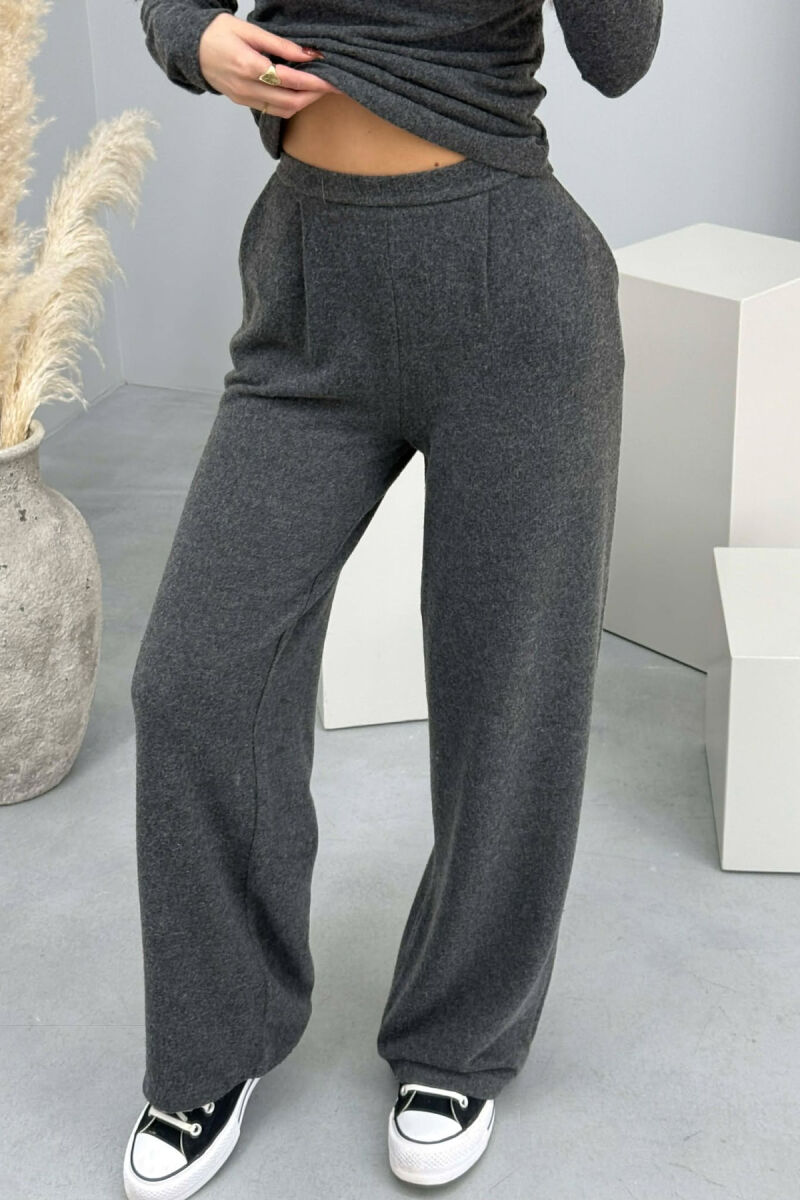 ONE COLOR SWEATSHIRT+ TROUSERS WOMEN SET DARK GREY/GEE - 3