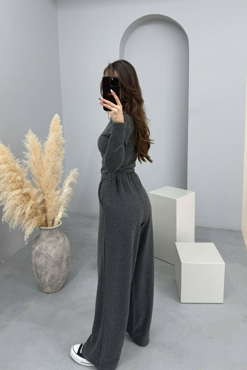 ONE COLOR SWEATSHIRT+ TROUSERS WOMEN SET DARK GREY/GEE - 5