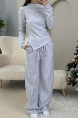 ONE COLOR SWEATSHIRT+TROUSERS WOMEN SET LIGHT GREY/GZ 