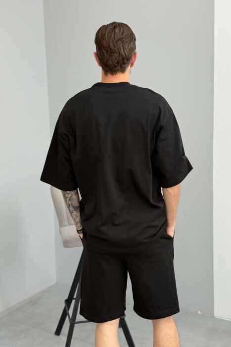 ONE COLOR T-SHIRT + SHORTS MEN SET BLACK/ E ZEZE - 4