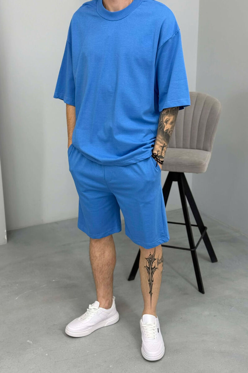 ONE COLOR T-SHIRT + SHORTS MEN SET LIGHTBLUE/BZ - 2