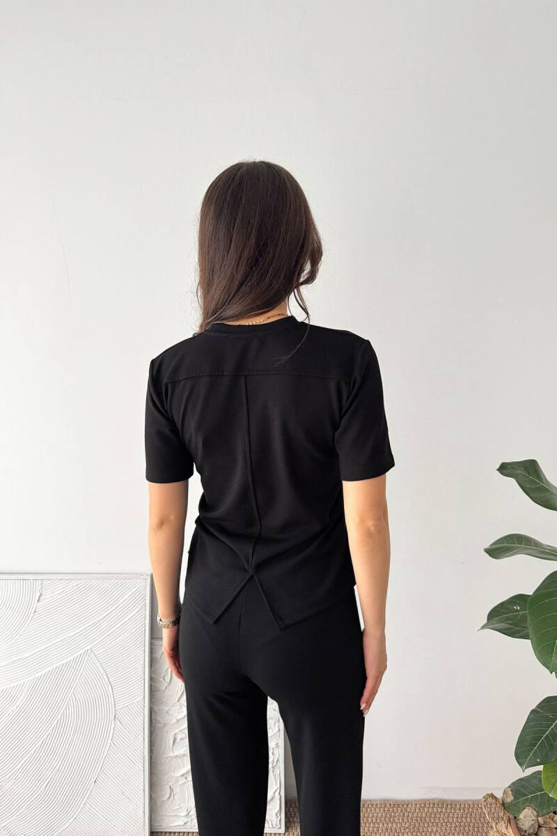 ONE COLOR T-SHIRT + SWEATPANTS WOMAN SET BLACK/ E ZEZE - 2