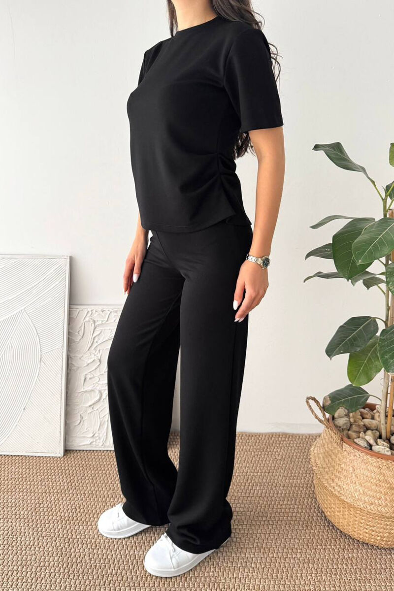 ONE COLOR T-SHIRT + SWEATPANTS WOMAN SET BLACK/ E ZEZE - 3