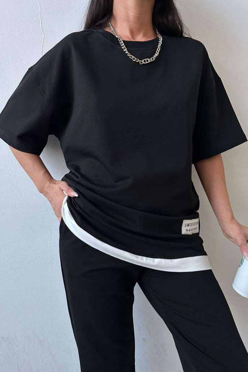 ONE COLOR T-SHIRT+JOGGERS WOMEN SET BLACK/ E ZEZE - 3