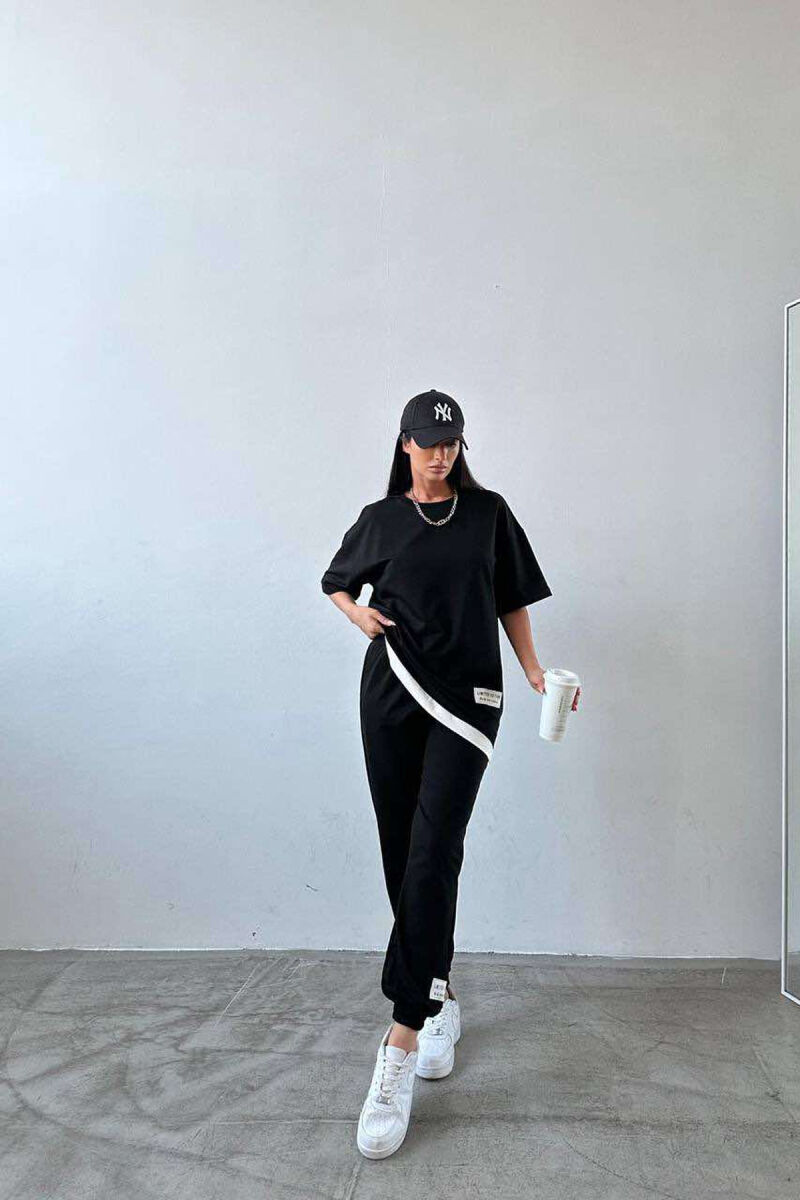 ONE COLOR T-SHIRT+JOGGERS WOMEN SET BLACK/ E ZEZE - 5