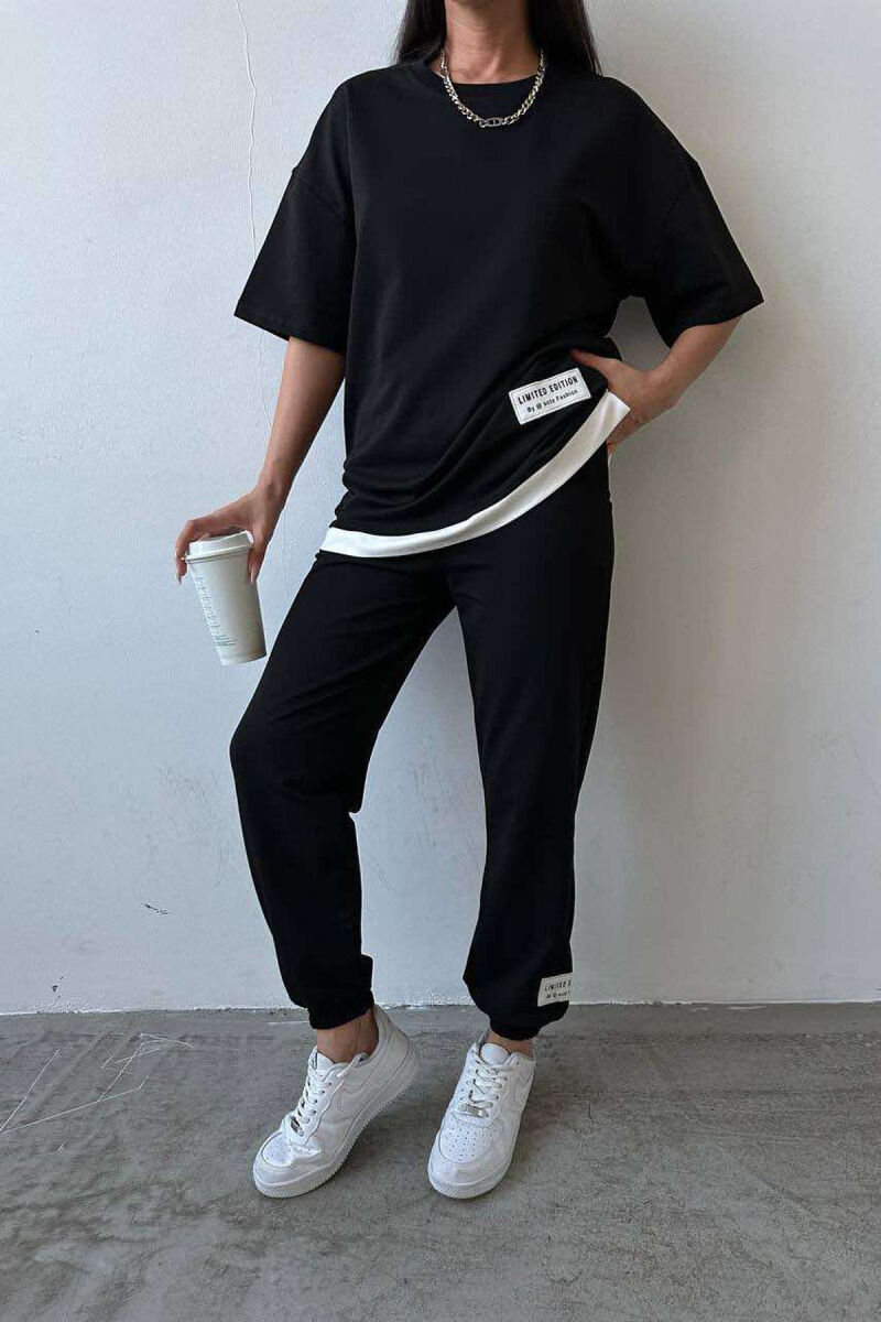 ONE COLOR T-SHIRT+JOGGERS WOMEN SET BLACK/ E ZEZE - 6