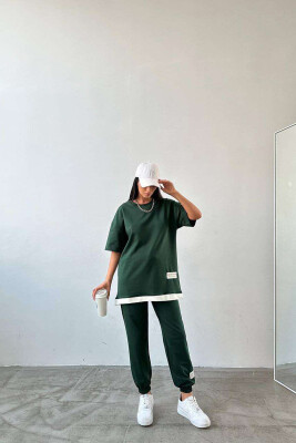 ONE COLOR T-SHIRT+JOGGERS WOMEN SET GREEN/JESHILE 