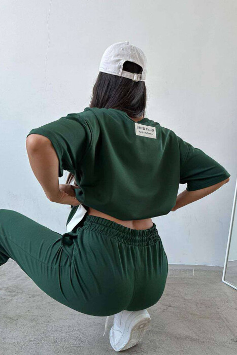ONE COLOR T-SHIRT+JOGGERS WOMEN SET GREEN/JESHILE - 4