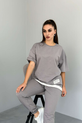 ONE COLOR T-SHIRT+JOGGERS WOMEN SET GREY/GRI 