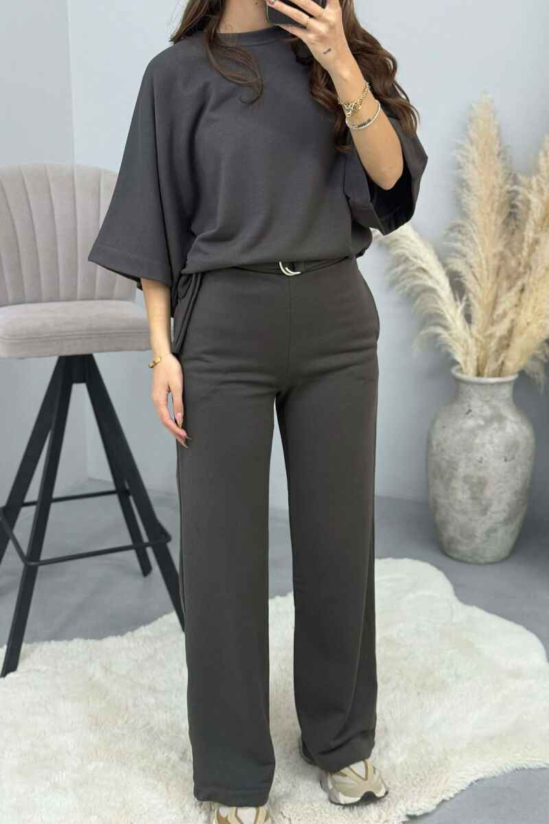 ONE COLOR T-SHIRT+SWEATPANTS WOMEN SET DARK GREY/GEE - 2