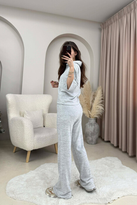 ONE COLOR T-SHIRT+TROUSERS WOMEN SET LIGHT GREY/GZ - 3