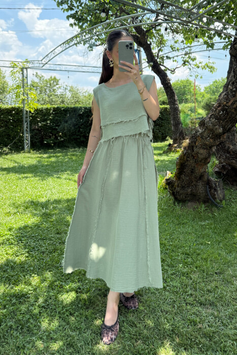 ONE COLOR TANK TOP+SKIRT WOMEN SET MINT/MENTE 