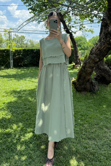 ONE COLOR TANK TOP+SKIRT WOMEN SET MINT/MENTE - 1