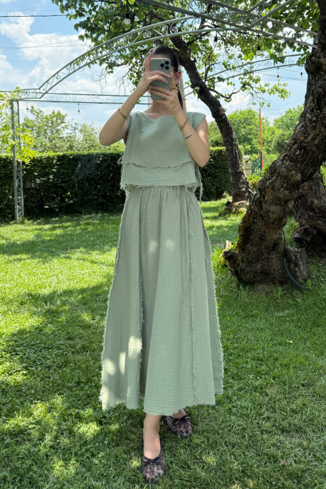 ONE COLOR TANK TOP+SKIRT WOMEN SET MINT/MENTE - 5