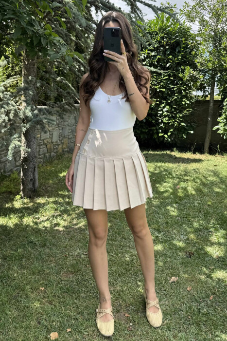 FUND TENISI NJË NGJYRËSH PËR FEMRA NË NGJYRËN KREM - KLAUDIO FASHION