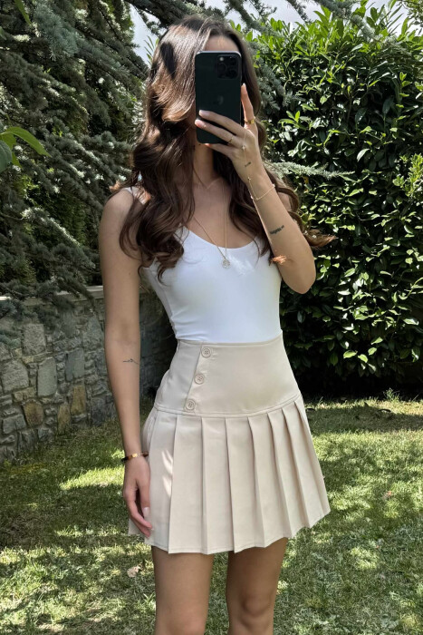 ONE COLOR TENNIS WOMEN SKORT CREAM/KREM - 2