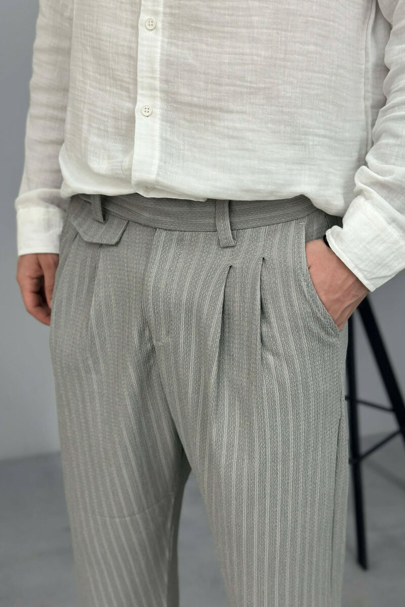 ONE COLOR TEXTURED MEN PANTS GREY/GRI - 4