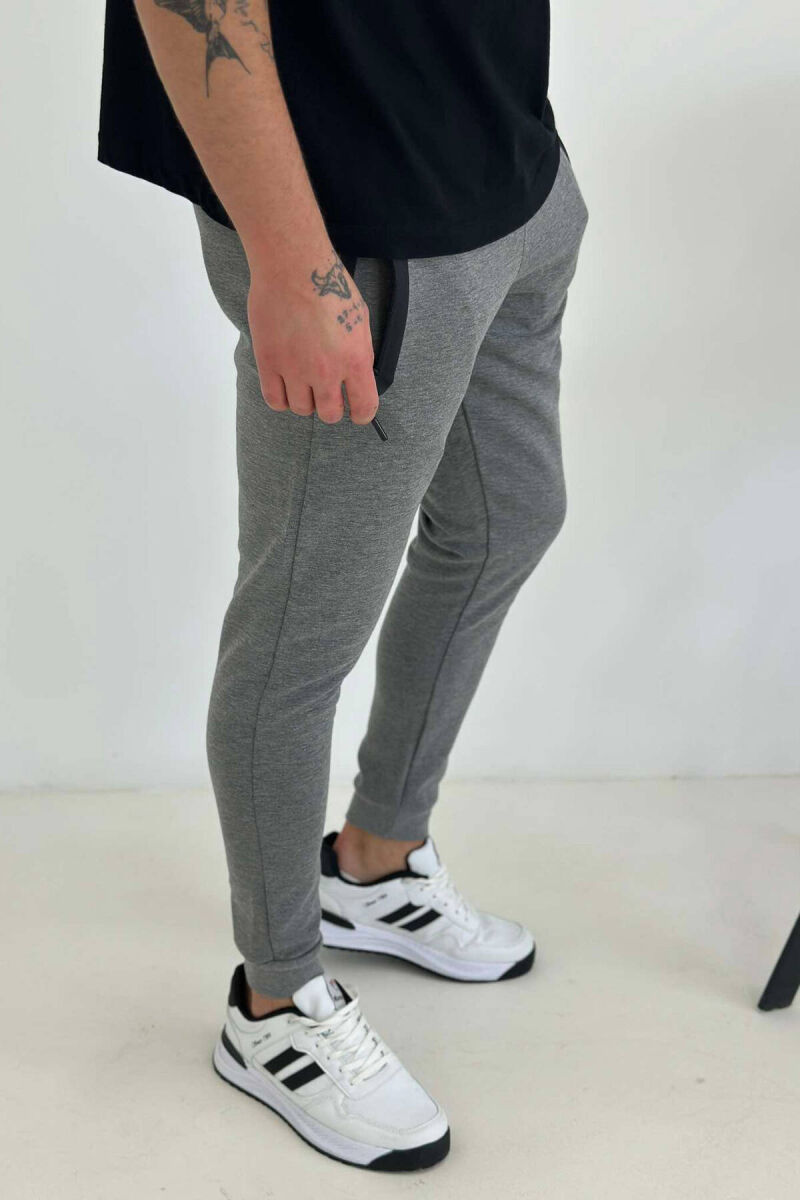 ONE COLOR SIMPLE MEN SWEATPANTS GREY/GRI - 5