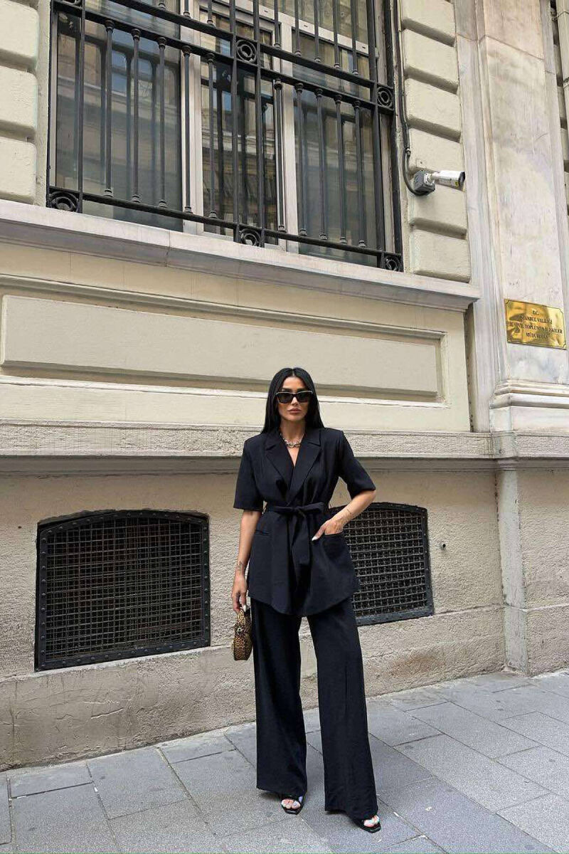 ONE COLOR TROUSERS+JACKET WOMEN SET BLACK/ E ZEZE - 1